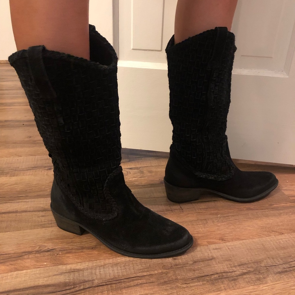 Steve by Steve Madden suede braided cowboy boot
